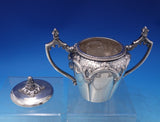 Portuguese .833 Silver Tea Set 4pc Brick Motif Roses Gothic Archway w/Tray #7213