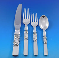 Scroll by Georg Jensen Sterling Silver Flatware Set 12 Service 106 pcs Dinner