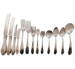 English Antique Hammered R&B Sterling Silver Flatware Set Service 171 pcs Dinner