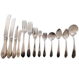 English Antique Hammered R&B Sterling Silver Flatware Set Service 171 pcs Dinner