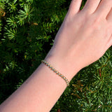 VIntage 14k Yellow Gold Solid Link San Marco Shrimp Bracelet 7" (#J7035)