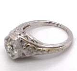 14k White Gold Filigree 3/4 Carat Genuine Natural Diamond Ring (#J5421)