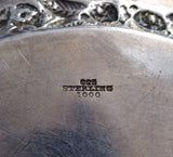 Repousse by James R. Armiger 925/1000 Sterling Serving Tray w/ Diaper Work #8745