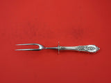 Rose Point by Wallace Sterling Silver Steak Carving Fork 8 5/8"