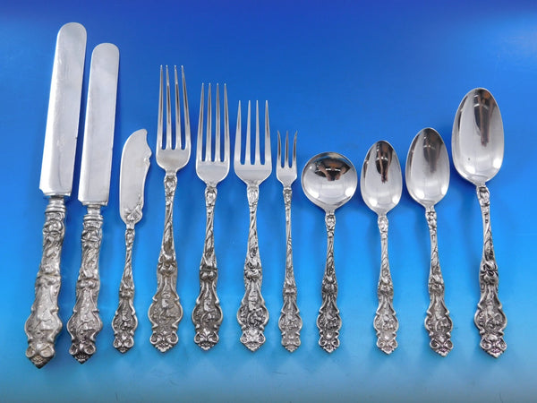 Irian by Wallace Sterling Silver Flatware Service for 12 Set 146 pieces Dinner