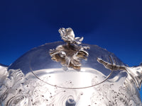 Elkington English Victorian Sterling Silver Tea Pot 3-D Finial Chased (#8437)