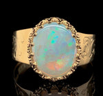 18k and 14k Yellow Gold 1.74 Carat Australian Genuine Natural Opal Ring (#J6571)