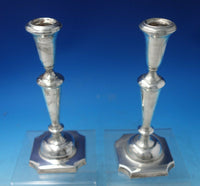 Shreve Sterling Silver Candlestick Pair Colonial Style 8 3/4" (#6149)