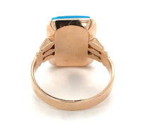 10k Rose Gold Victorian Kingman Genuine Natural Turquoise Ring Size 6.5 (#J6564)