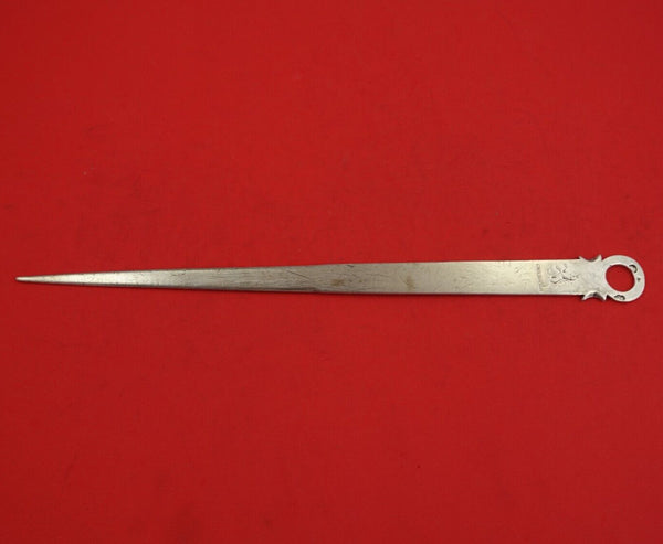 Irish Sterling Silver Skewer with Engraved Dog Georgian Era Dublin 11" Heirloom