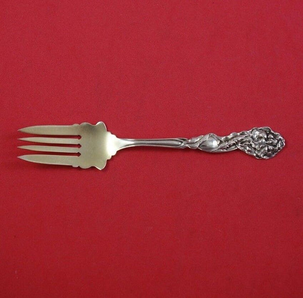 Chrysanthemum by Fessenden Sterling Silver Salad Fork Gold Washed 5 1/4"