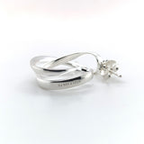 Georg Jensen Sterling Pair of Infinity Loop Earrings #452A with Pouch (#J6853)