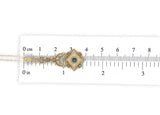 10k Yellow Gold Victorian Enameled Lavaliere Pendant with 14k Gold Chain #J7099
