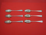 English Victorian Sterling Silver Dessert Spoon set of 6 elaborate chased 6 3/4"