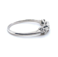 14k White Gold Genuine Natural Diamond Heart Band Ring (#J5178)