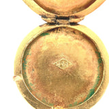 14k Yellow Gold Round Locket with Engraved Arrow in Heart (#J6434)