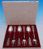 Ringebu by David Andersen Norwegian .830 Silver Demitasse Set 6pc 4" Fitted Box