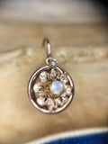10k Rose Gold Victorian Mother of Pearl Flower Earrings Jewelry (#J4909)