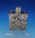 Dutch Sterling Silver Tea Caddy w/ Figural Dutch Scenes 5" x 3 1/2" x 2" (#6779)