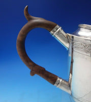 Solomon Hougham English Georgian Sterling Silver Tea Pot w/ Wood c.1796 (#5519)