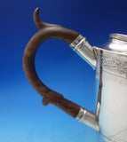 Solomon Hougham English Georgian Sterling Silver Tea Pot w/ Wood c.1796 (#5519)