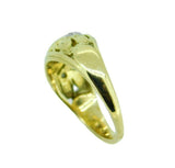 18k Yellow Gold Carved Flower Genuine Natural Diamond Ring Band (#J4690)