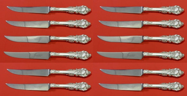 Sir Christopher by Wallace Sterling Silver Steak Knife Custom Set 12 8 3/4" Serr