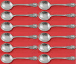 American Victorian by Lunt Sterling Silver Cream Soup Spoon Set 12 pieces 6 1/4"