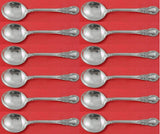 American Victorian by Lunt Sterling Silver Cream Soup Spoon Set 12 pieces 6 1/4"