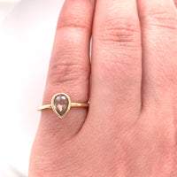 14k Yellow Gold .57ct Rose Cut Champagne Genuine Natural Diamond Ring (#J6022)