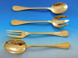 Malmaison by Christofle Silverplate Gilded Flatware Service 8 Set 58 pcs Gold