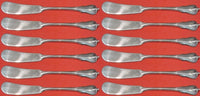 Grand Colonial by Wallace Sterling Silver Butter Spreader flat handle Set 12pcs