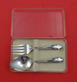 Bridal Veil by International Sterling Silver Baby Set 2pc in Fitted Box 4 1/8"