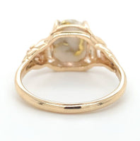 10k Yellow Gold 3.16ct Genuine Natural Gold Vein Quartz Ring Size 9.25 (#J6937)