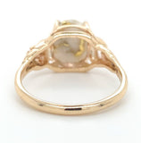 10k Yellow Gold 3.16ct Genuine Natural Gold Vein Quartz Ring Size 9.25 (#J6937)