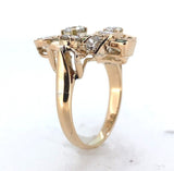 14k Yellow Gold 1.50 Carat TW Diamond Ring Bouquet of Flowers Size 6 (#J7015)