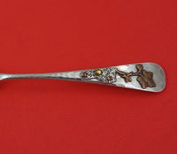 Applied Metals by Gorham Sterling Silver Teaspoon with Plant Leaf Sand Pebble 6"