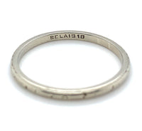 18k White Gold Wedding Band Ring Jewelry with Dot Design Size 6.25 (#J5900)