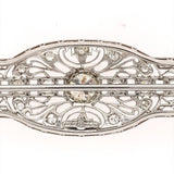 Filigree Deco Platinum Three Carat TW Genuine Natural Diamond Pin GIA (#J6157)