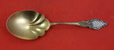 Enameled Sterling By Various Makers Sterling Silver Berry Spoon vermeil 8"