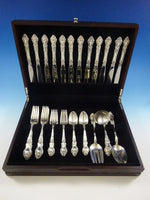 Meadow Rose by Wallace Sterling Silver Flatware Set For 12 Service 53 Pieces