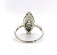 14k White Gold Marquise Shape 1 Carat TW Genuine Natural Diamond Ring (#J5449)