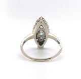 14k White Gold Marquise Shape 1 Carat TW Genuine Natural Diamond Ring (#J5449)