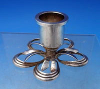 Sterling Silver Candlestick w/ Five Flower Petal Shaped Base 1 1/4" x 3" (#7166)