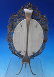 Austrian Sterling Silver Picture Frame w/2 Cherubs Basket Flowers and Tile #6070