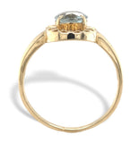 10k Yellow Gold Ring with Oval 1.22ct Genuine Natural Aquamarine Size 7 (#J6771)