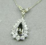 Platinum Pendant 1 Carat Fancy Gray Genuine Natural Diamond GIA Report (#J4654)