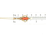 10k Yellow Gold Coral Cameo Lavaliere Pendant (#J5461)