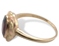 10k Yellow and Rose Gold Red Synthetic Lab-Created Spinel Ring 10.25 (#J7086)