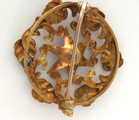 10k Yellow Gold Victorian Seed Pearl Starburst Flower Pin Jewelry (#J6274)